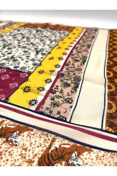 Naz Ipek Premium Bandana Foulard 50X50 Soft Fabric Ethnic Pattern