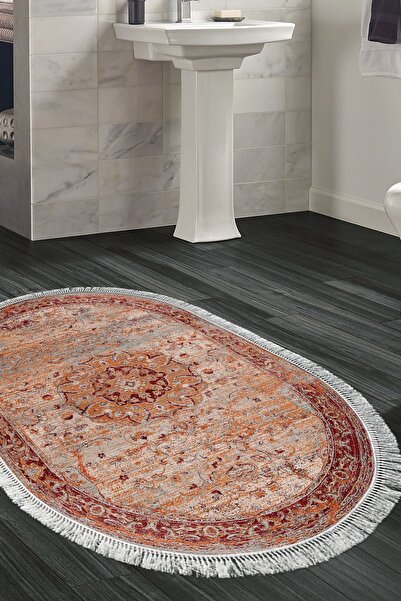 Alanur Home Eko Trend Djt Banyo Paspası Yıkanabilir Kaymaz Taban P1356 Oval V...