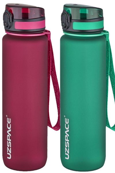 Uzspace Set of 2 1000ml 1 Liter Tritan Water Bottle