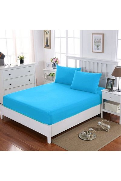 Özdilek Trendy King Size Elastic Fitted Sheet Set 180x200+30 Blue