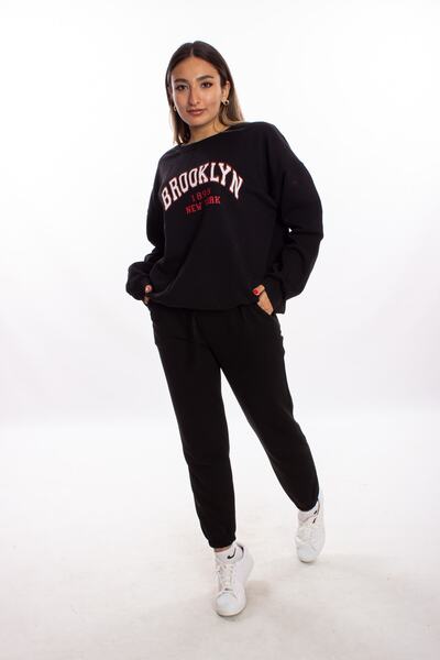 blackbonds Kadin Brooklyn Baskılı Oversize Sweatshirt