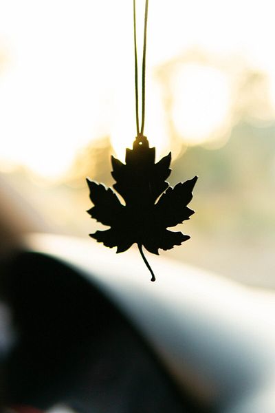 Jön Metal Car Ornament Sycamore Leaf Metal Rearview Mirror Ornament