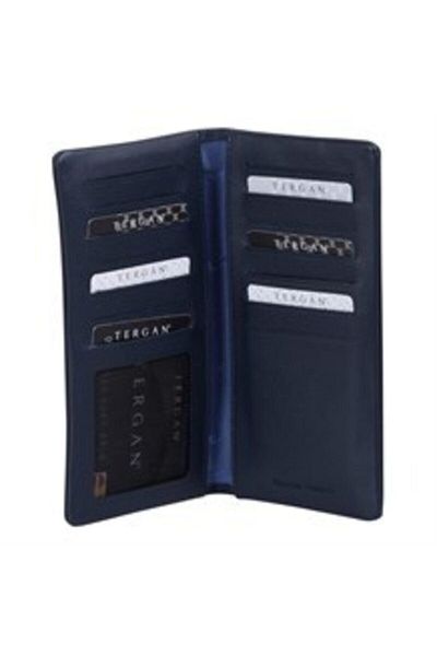 Tergan Leather Navy Blue Credit Card Holder - 1630H86