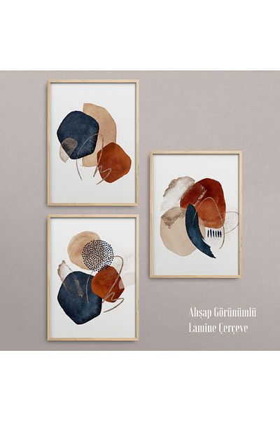 HOMEPACK Комплект за рисуване от 3 части с рамка от естествено дърво Hpn058