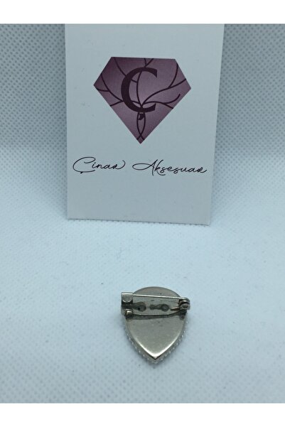 Çınar Aksesuar Eşarp Iğnesi - Broş - Yaka Iğnesi - (taşlı Dikdörtgen Küçük ) - (2,5cm)