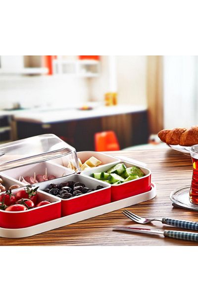 IRAK PLASTİK Plastart 6 Compartment Breakfast Set | For breakfast