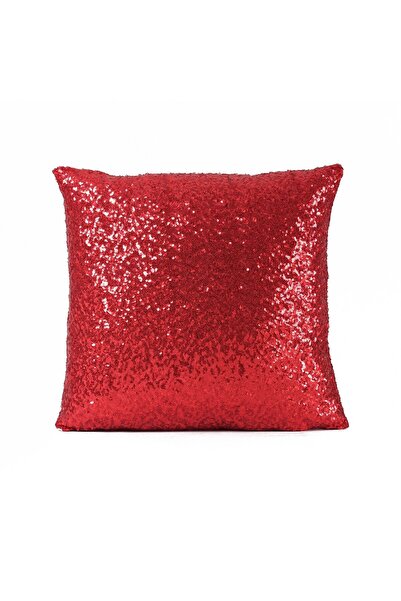 LadiesHome Kırmızı Payetli Kırlent Kılıfı 43*43