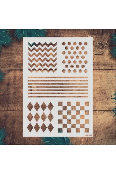 STENCİLTASARIM Stencil Design Ge076- Decorative Wall, Item, Tile, Fabric Painting Templates 21x30 Cm
