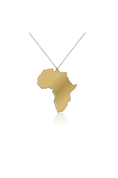 Redstone Store Sade Afrika Kıtası Altın Kaplama Gümüş Kolye