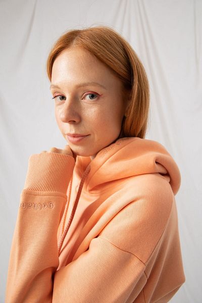 gothamvibes Hanorac cu glugă Stay Oversize Salmon pentru femei