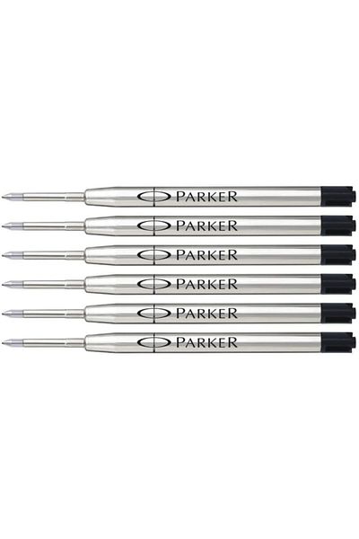 Parker 6 Black Ballpoint Pens Refill - Bls M Nib
