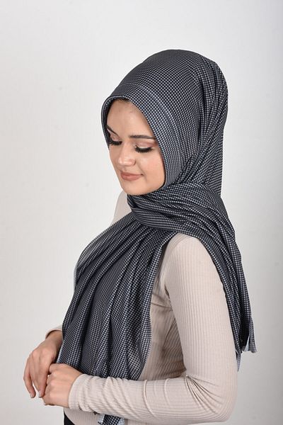 OykumBone Eșarfă șal pregătită din lycra cu model alb-negru