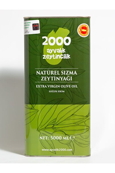 2000 AYVALIK ZEYTİNCİLİK Soğuk Sıkım Natürel Sızma Zeytinyağı 5 Litre