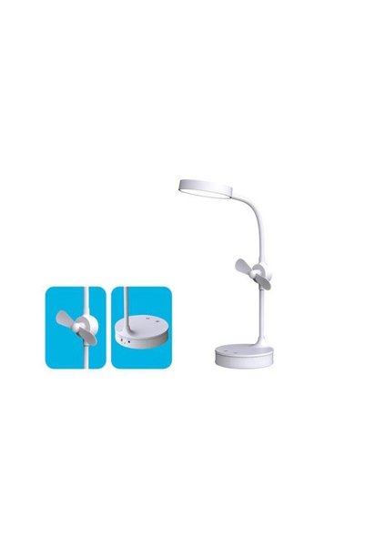 S-LINK Sl-8740 Masa Üstü Ledli Fanlı - Aynalı Makyaj Ve Okuma Lambası