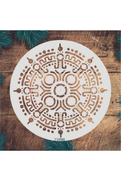 STENCİLTASARIM Stencil Design Yu090- Decorative Wall, Item, Tile, Fabric Painting Templates 30x30cm