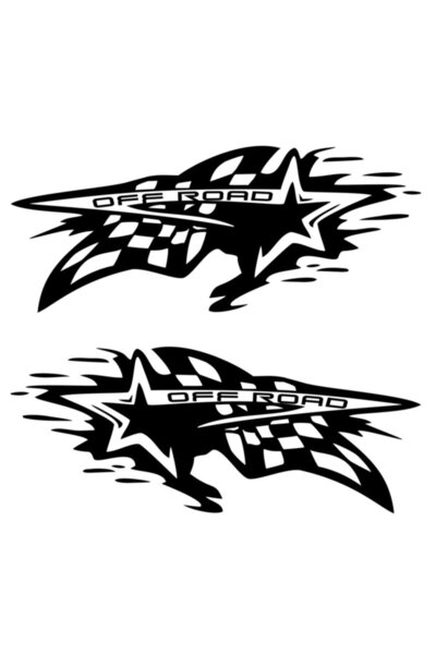 Melek Pazarı 50x20 سم أسود - قطعتان من ملصقات السيارات ذات العلم المربع على ش...