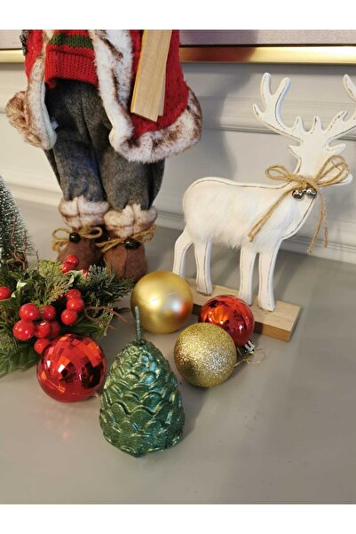 ABETE Iv Candles Merry Christmas 4-Piece Pine Cone Candle