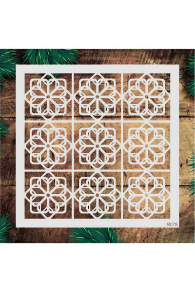 STENCİLTASARIM Stencil Tasarım R075- Dekoratif Duvar, Eşya, Fayans,kumaş Boya...