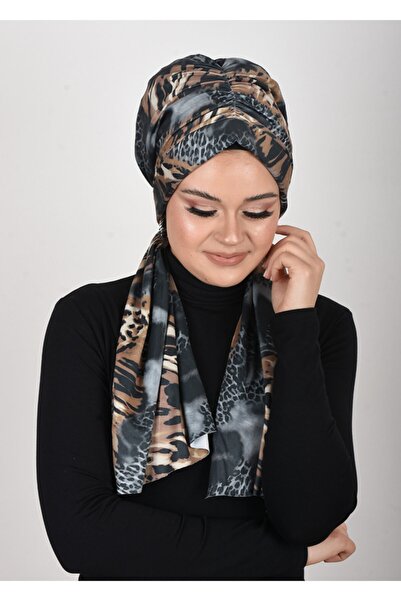OykumBone Σάλι-μαντήλι-καπέλο με μοτίβο λεοπάρδαλης από ύφασμα λύκρα