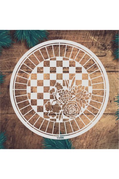 STENCİLTASARIM Stencil Design Yu086 - Decorative Wall, Item, Tile, Fabric Painting Templates 30x30 Cm