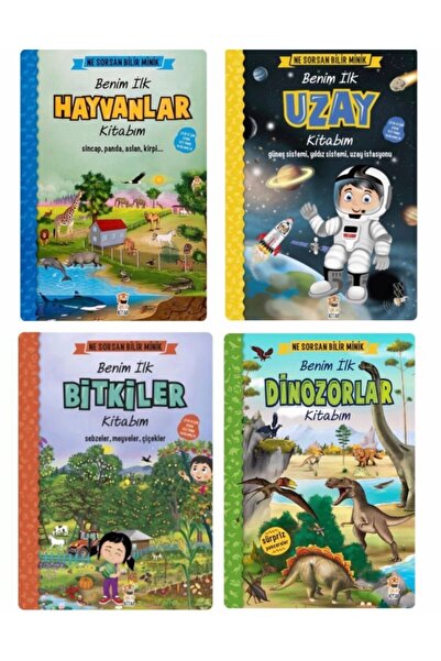 Sincap Kitap Ne Sorsan Bilir Minik 4'lü Set Benim Ilk Bitkiler / Hayvanlar / Uzay / Bitkiler Kitabım