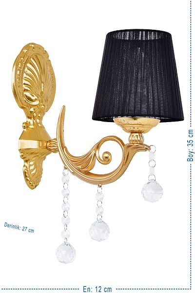polataydinlatma Swan Luxury Sconce with Black Hat (gold)