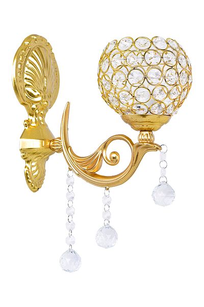 polataydinlatma Swan Luxury Sconce with Crystal Ball Hat (gold)