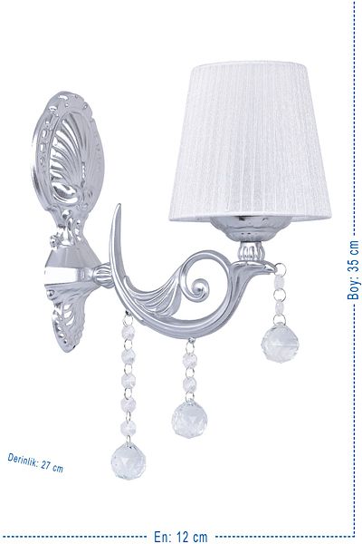 polataydinlatma Swan Luxury Sconce with White Hat (silver)