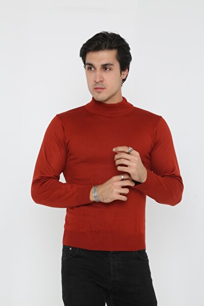 KMKkombin Pulover special pentru bărbați din lână Half Fisherman, culoare uni...