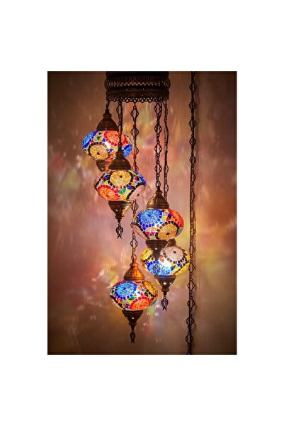 DezHome 5'li Mozaik Sarkıt Avize Otantik Bohem