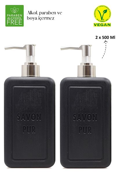 Savon De Royal Savon Pur Luxury Vegan Liquid Soap Black 2 X 500 ml
