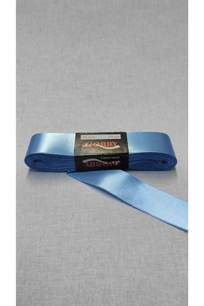 ATMACA TUHAFİYE Panglică Satin 3 Cm 10 Metri Albastru
