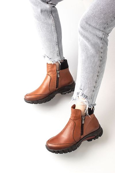 Lal Shoes & Bags Florin Дамски спортни ботуши от естествена кожа Удобна подметка (680) -Тен
