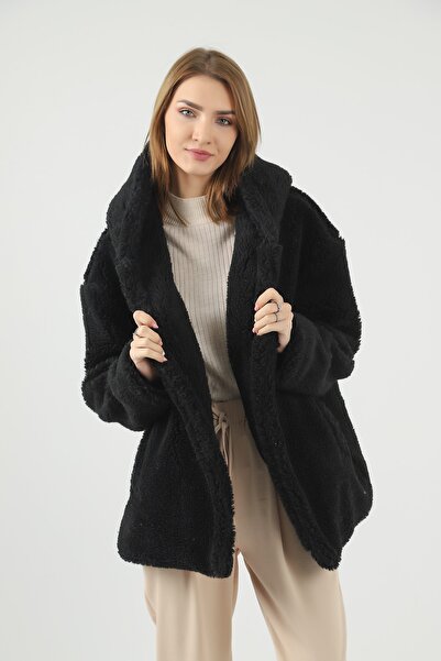 Swass Μαύρο βελούδινο - Κοντό με κουκούλα