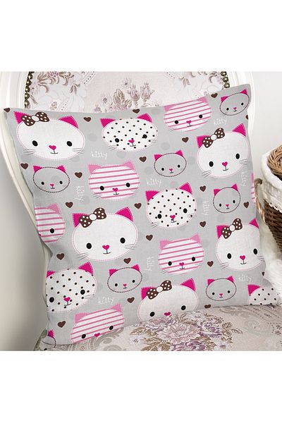 Realhomes Husă de pernă modernă cu motiv Hello Kitty imprimată digitală