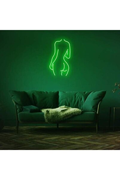 HONEY CONCEPT Kadın Arka Siluet Neon Duvar Yazısı Dekoratif Duvar Aydinlatmas...