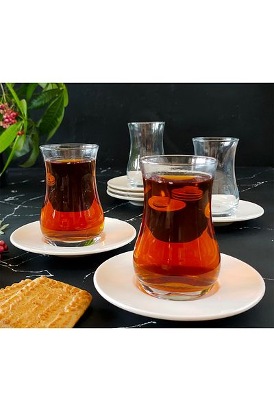 MADAM İZMİR Allday Bone Tea Set for 6 People