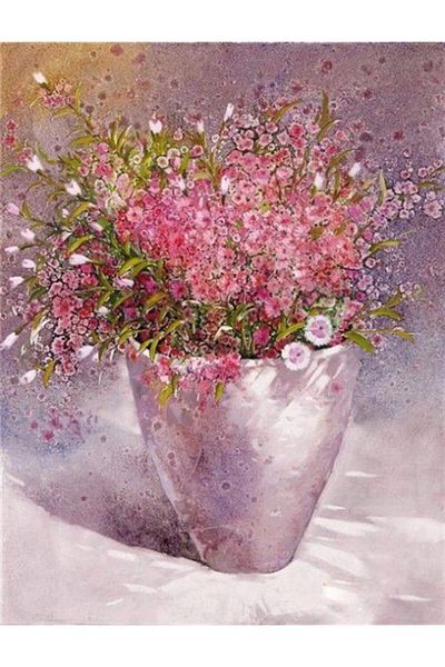 MARCEL SANAT Pink Flowers Diamond Mosaic Painting 53x71cm (m20173855)