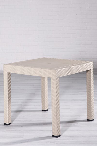 SANDALİE Rattan 80x80 Camsız Cappucino Masa - Bahçe&balkon&teras