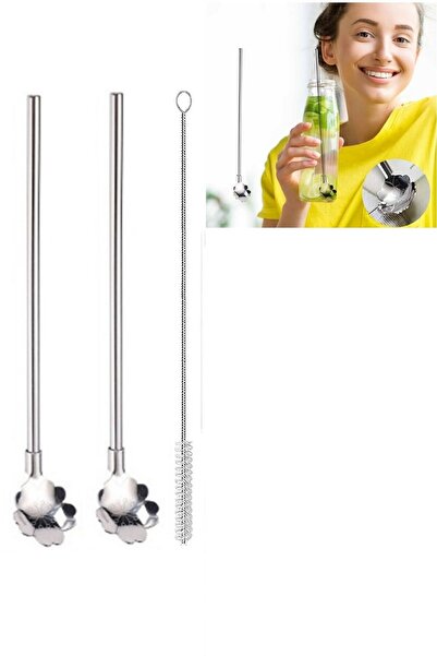 5DM Paslanmaz Metal 2 Li Kaşıklı Pipet Fırça Seti