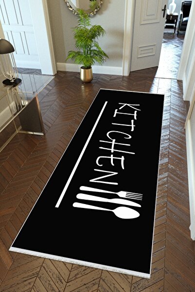10 Post Online Χαλί διαδρόμου κουζίνας Μαύρο λευκό αντιολισθητικό χαλί διαδρόμου με λεπτή ψηφιακή εκτύπωση που πλένεται