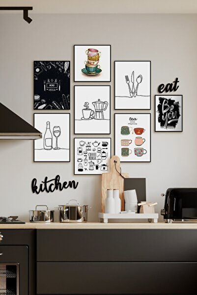 ÖZCANLAR ÇERÇEVE Çerçevesiz Cafe Mutfak Dekoratif Ahşap 10' Lu Mdf Kitchen Ve...
