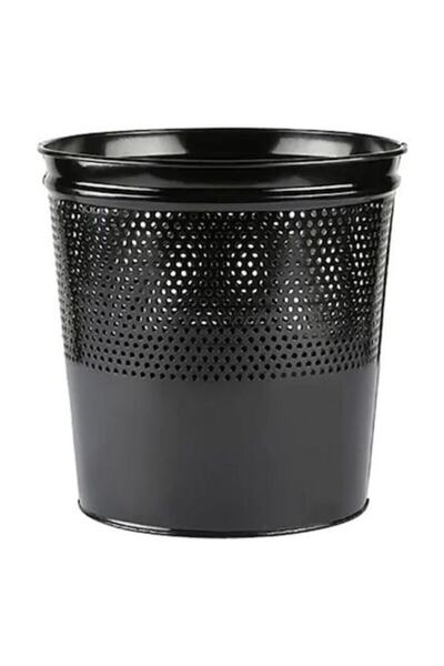 herkesetoptantic Ofis Tipi Boyalı Delikli Siyah Çöp Kovası