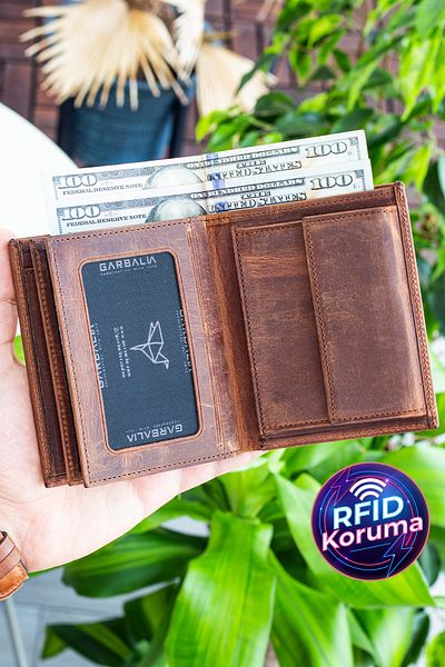 Garbalia Мъжки портфейл Reynosa от естествена кожа Crazy Tan с отделение за монети