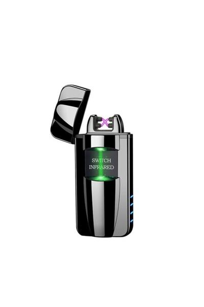 Anka Sensörlü Alevsiz Usb Şarjlı Tesla Çakmak Gümüş