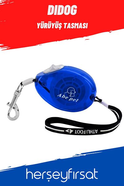 Didog طوق مشي أوتوماتيكي قابل للسحب للقطط والكلاب - طول 2.5 متر - أزرق