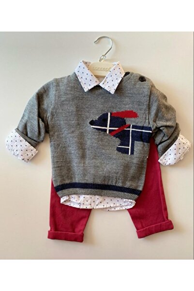 Concept. Concept Köpek Desenli Kazaklı Erkek Bebek 3 Lü Takım