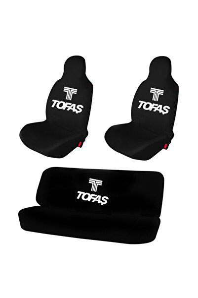 1araba1ev Tofaş Doğan Slx Oto Siyah Amblem Logo Baskılı Koltuk Koruyucu Kılıf...