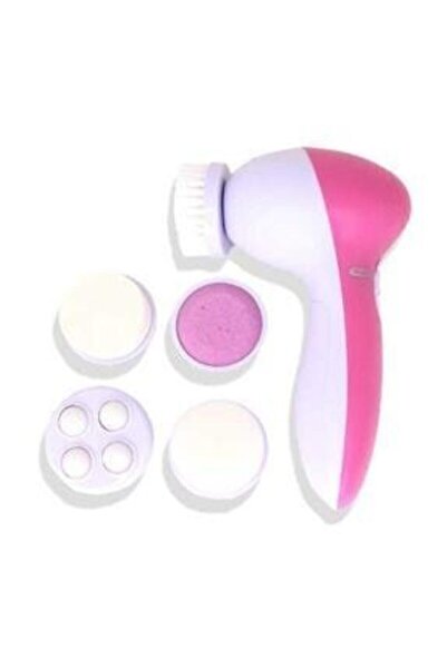 Makeuptime Beyaz Pembe Cilt Temizleme ve Masaj Aleti 5 Başlıklı