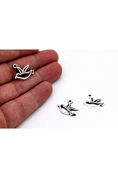 yfhobi 6 Adet - 16x20 Mm Kuş Desenli, Metal Uç, Takı Malzemesi, Boyalı Gümüş ...